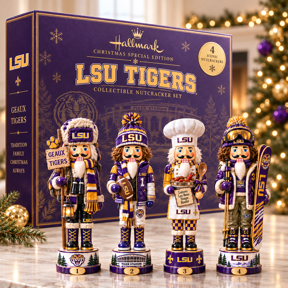 LSU Premium Christmas Nutcracker Collector Set NTTB
