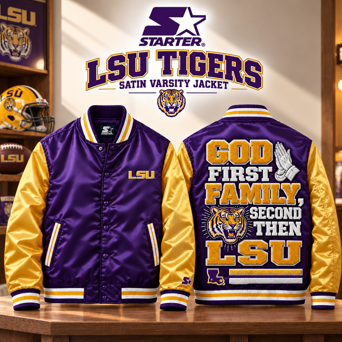 LSU Premium Varsity Bomber Jacket BMD