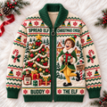ELF WOOL ZIP CARDIGAN NPL