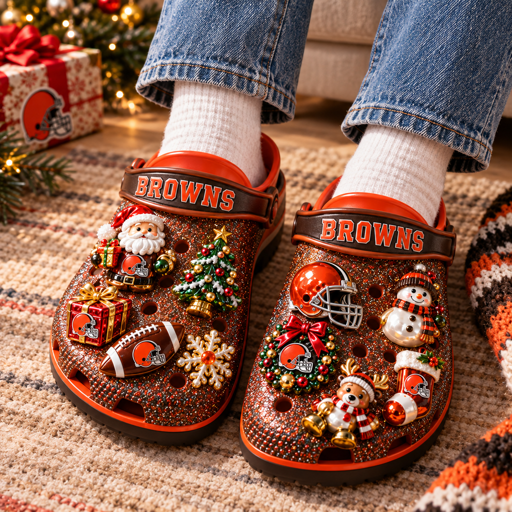 CLVB Premium Christmas Glitter Charm Clogs NTTB