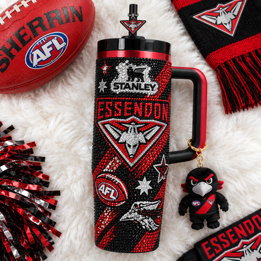 Essendon Bombers 40oz Tumbler With Handle TTNL